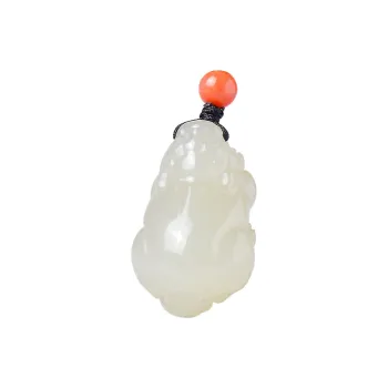 Survival Hetian Jade Pendants Unisex Pale Greenish White Jade