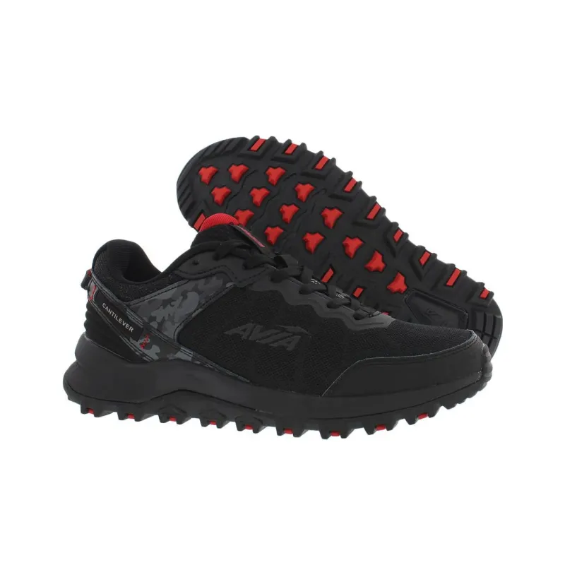 AVIA Cushioned Slip-Resistant Low-Top Running Shoes Men's Black-3