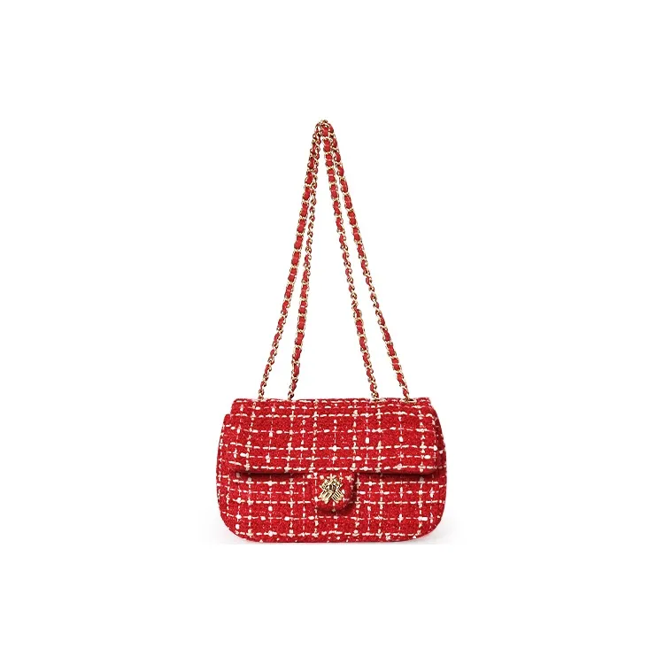 CHISIY Fabric Shoulder Bag Crossbody Bag Small Size Women's Pink/Black-0