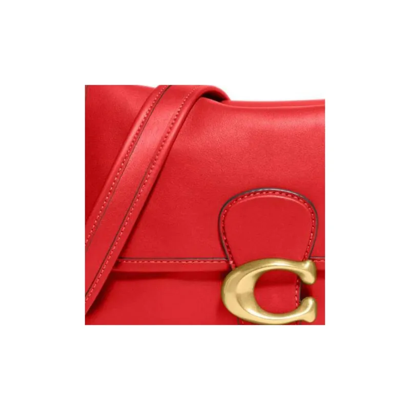 COACH Soft Tabby Leather Portable Crossbody Bag, Shoulder Bag Women's Red-4