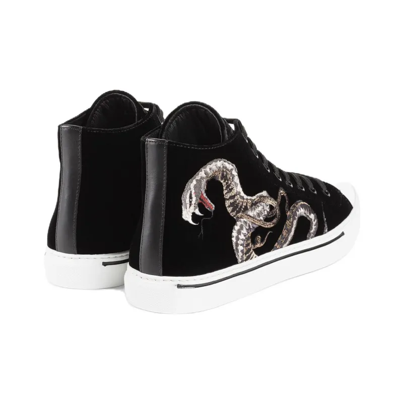 Roberto Cavalli Embroidered-motif Suede Sneakers-3
