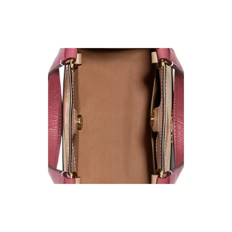 COACH Dempsey Canvas, Leather Tote Bag, Shopping Bag, Crossbody Bag Trumpets Women's Brown & Pink-4