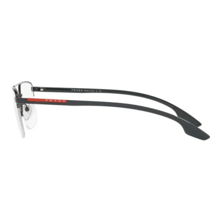 PRADA Metal Square Eyeglass Frames Unisex Black-2