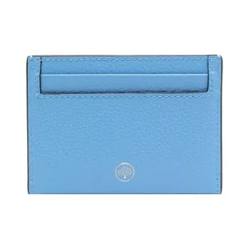 Mulberry Grained Cow Leather Card Holder Small Size Women's Cornflower Blue
