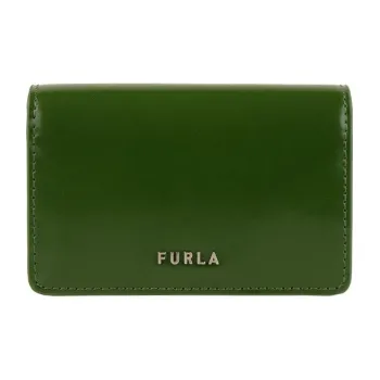 Furla Leather Business Card Holder Wallet Unisex Green