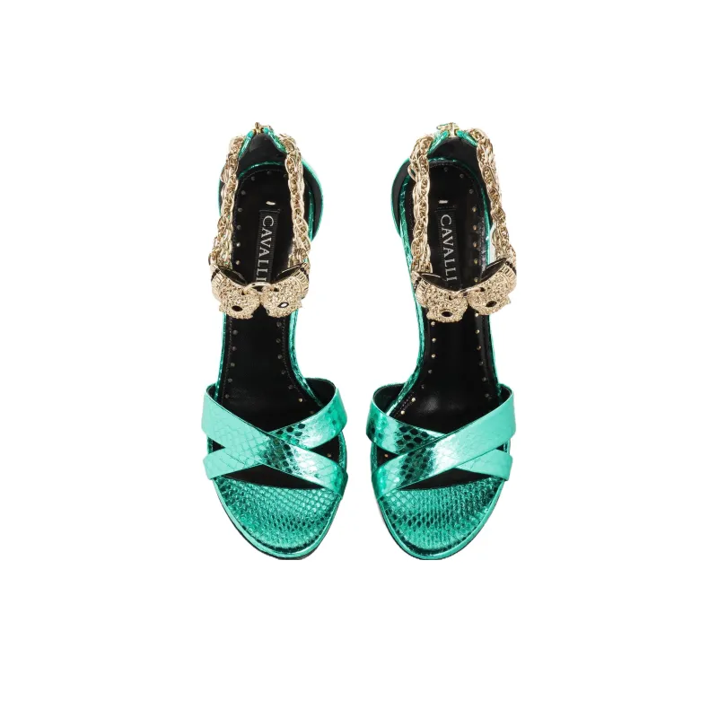 Roberto Cavalli Strap Sandals Women's Green-4