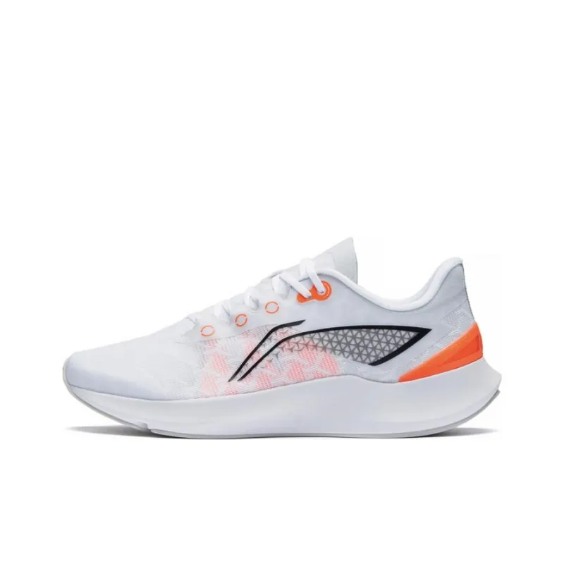 LiNing Anti Slip Wear Resistant Low Top Running Shoes Men's White-0