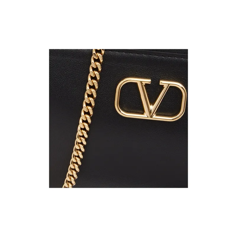 Valentino Vlogo Calfskin Crossbody Bag, Shoulder Bag Women's Black-6