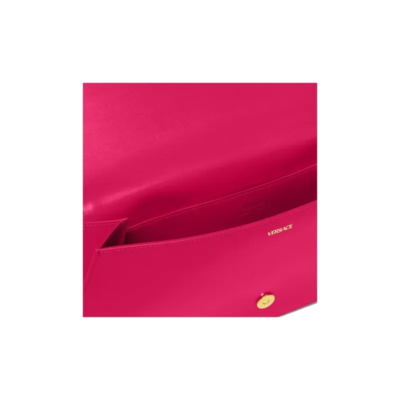 VERSACE Greca Goddess Cow Leather Saddle Bag Clutch Women's Pink-3