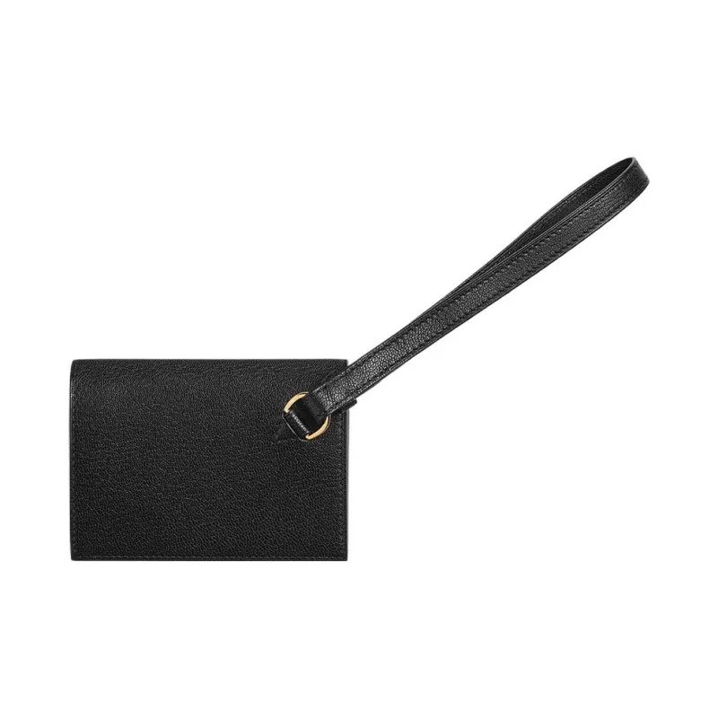HERMES Kelly Pocket Chamkila Goat Skin Clutches Wallets Women's 89 Noir Black-1
