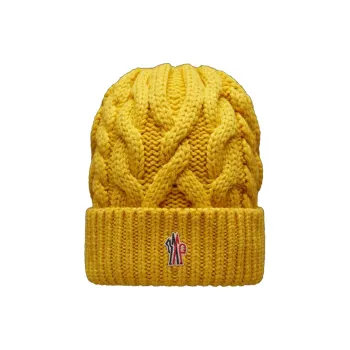 Moncler Wool Nylon Beanies Women's Yellow