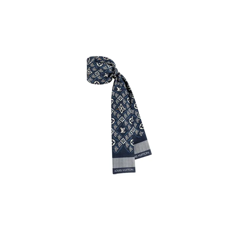 LOUIS VUITTON SINCE 1854 Silk Scarves Women's Blue-2