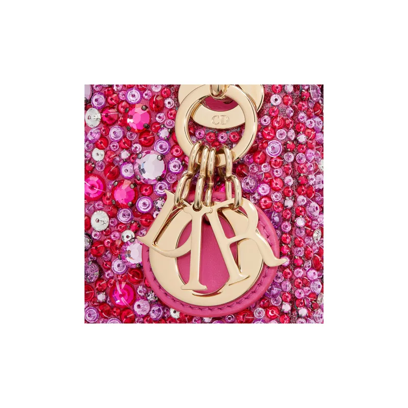 DIOR Lady Dior Embroidery Dior Bag Shoulder Bag Crossbody Bag Handbag Extra Mini Women's Pink-5
