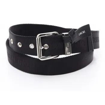 DIOR Leather Belts Men's Black Width 3.5CM