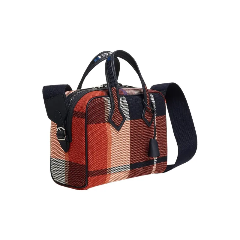 HERMES Canvas With Swift Calfskin Handbag Mini Women's Marine Blue & Light Beige & Black & Brick Red & Indigo Blue-1