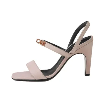 HERMES Glamour 95 Strap Sandals 9.5cm Women's Porcelain Roses