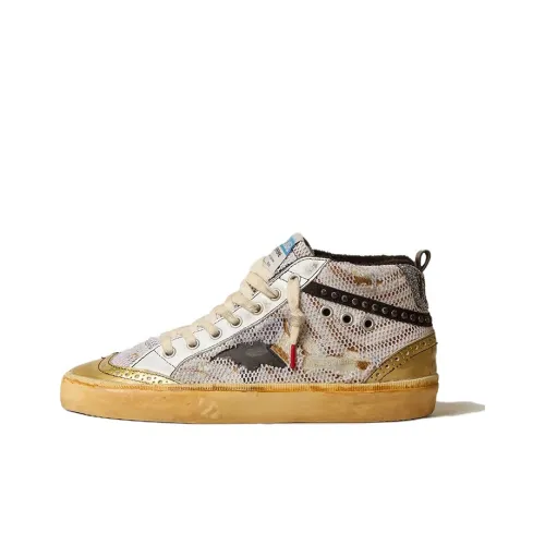 Golden Goose Mid Star High-Top Skateboard Shoes Women's Beige