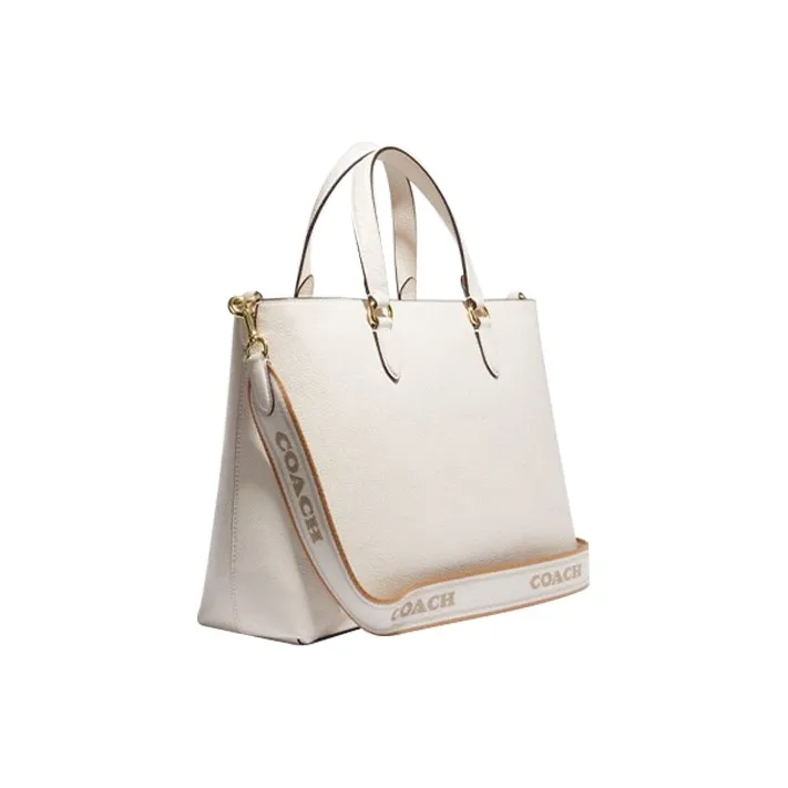 COACH Cow Leather Handbag, Shoulder Bag, Crossbody Bag Tubas Women's Chalk White-1