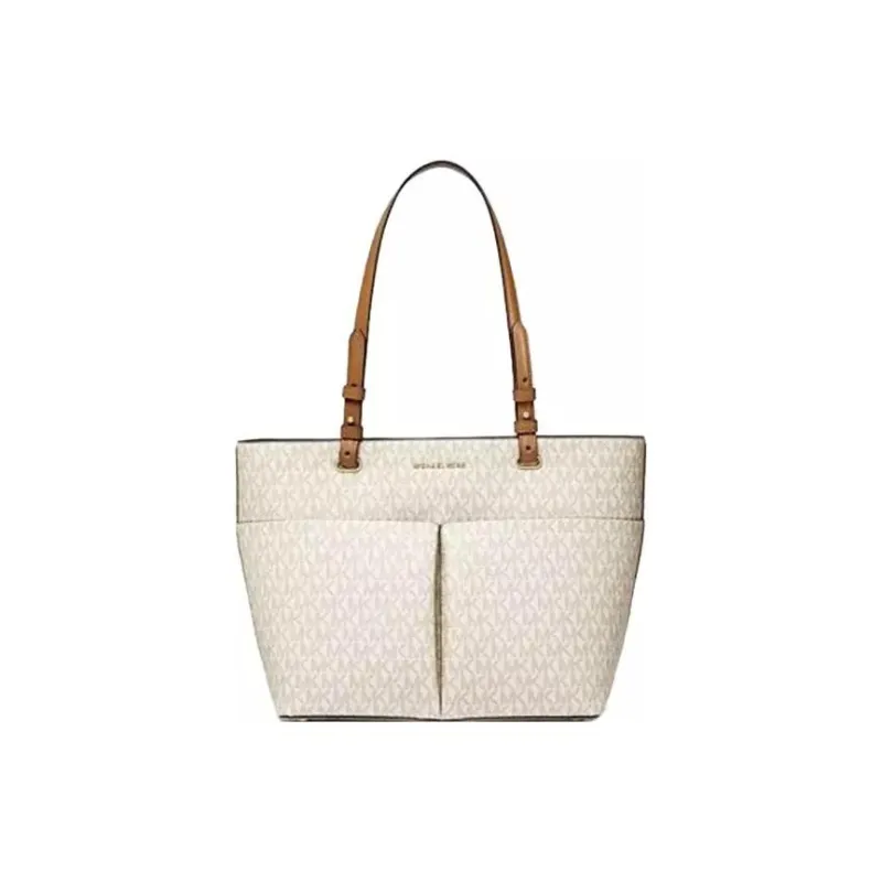 MICHAEL KORS PVC Tote Bag, Shopping Bag, Handbag Tubas Women's Vanilla Print & Acorn Brown-0