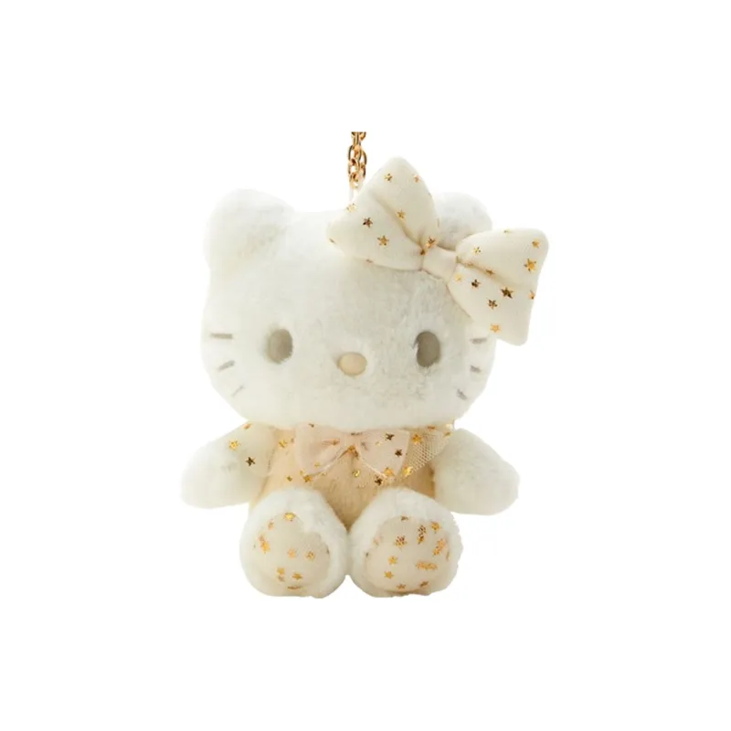 Sanrio White Winter Collection Hello Kitty Keychain Mascot Dolls Plush Pendant 13cm High-0