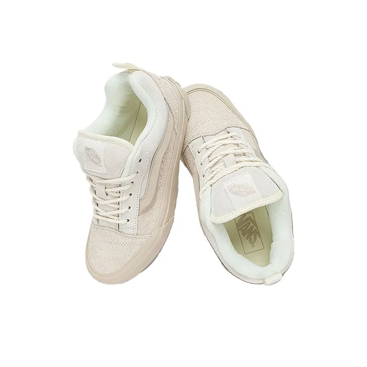 Vans Knu Skool Anti Slip Wear Resistant Low Top Skateboard Shoes Unisex Beige-2