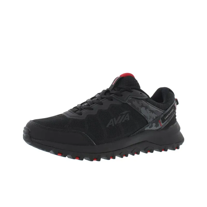 AVIA Cushioned Slip-Resistant Low-Top Running Shoes Men's Black-0