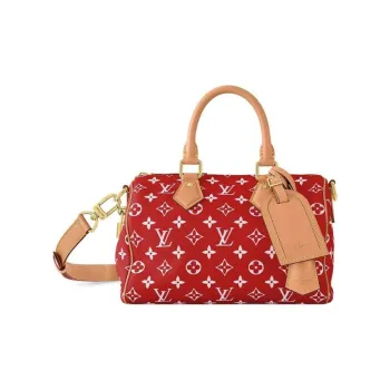 LOUIS VUITTON Speedy Leather Pillow Bag Shoulder Bag Crossbody Bag Handbag Women's Red