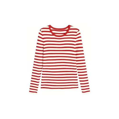 Famanxuan Knitwear Women's Red/White Stripes