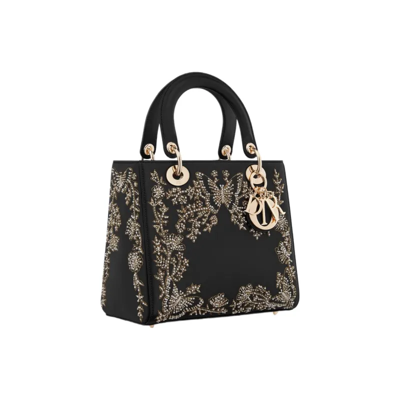 DIOR Lady Dior Calfskin Lady Dior Bag, Shoulder Bag, Crossbody Bag, Handbag Medium Size Women's Black-2