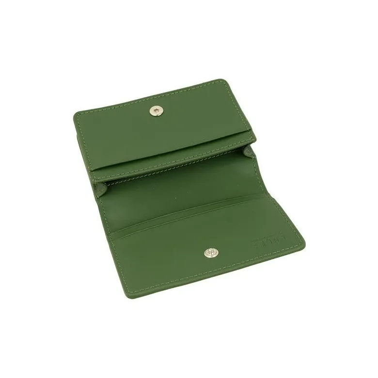 Furla Leather Business Card Holder Wallet Unisex Green-4