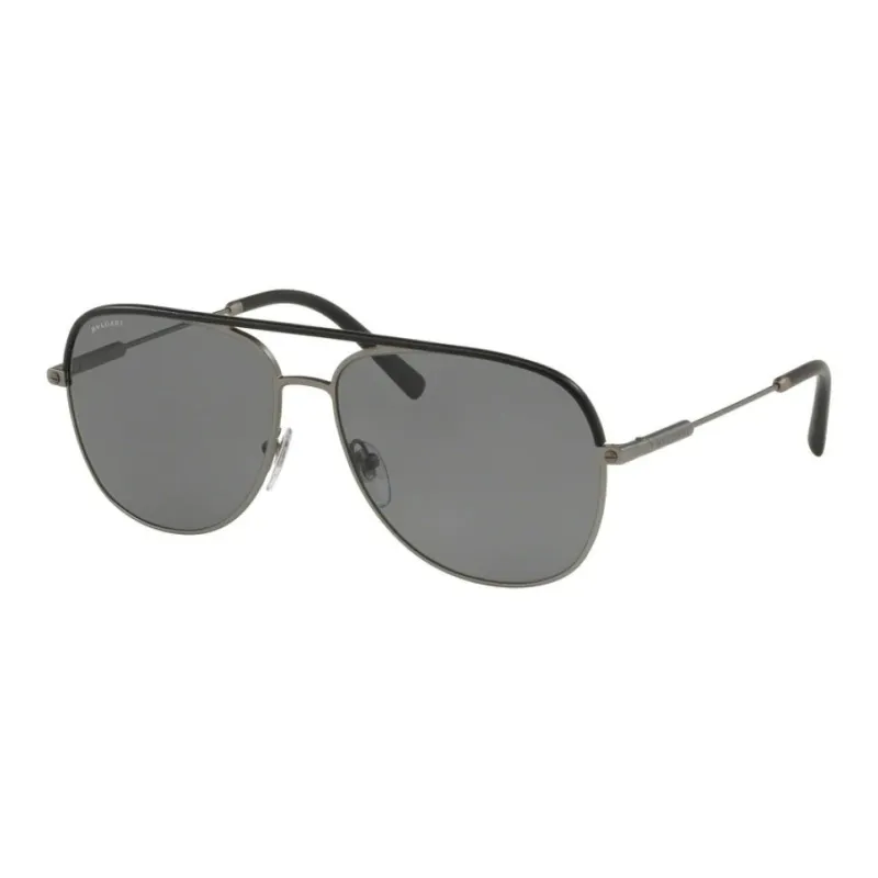 BVLGARI Stainless Steel Aviator Sunglasses Men's Gray Black-0