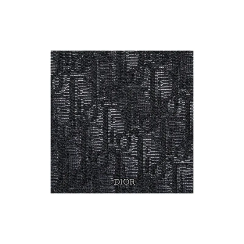 DIOR Oblique Printed Fabric With Grain Cow Leather Clutch Men's Black-4
