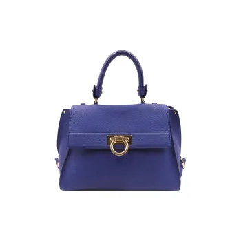 FERRAGAMO Calfskin Handbag Shoulder Bag Crossbody Bag Women's Navy