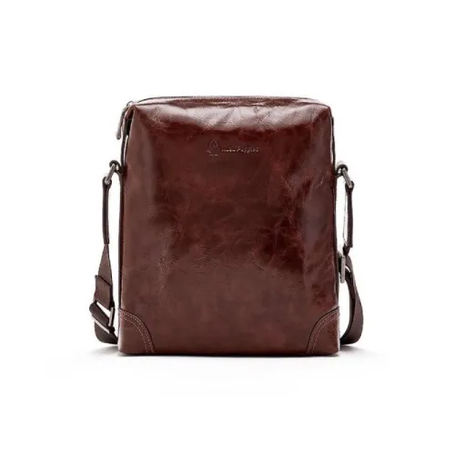 Hush Puppies Cow Leather Backpack Regular Mens Blue Khaki