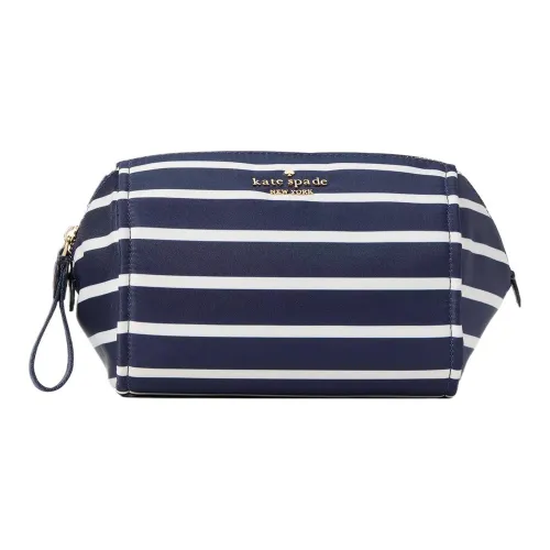 Kate Spade Nylon Makeup Bag Medium Size Women's Paris Marine Blue