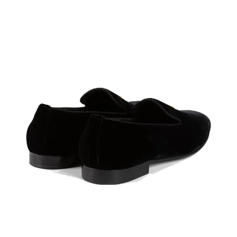 Roberto Cavalli Logo-embroidered Velvet Loafers-3