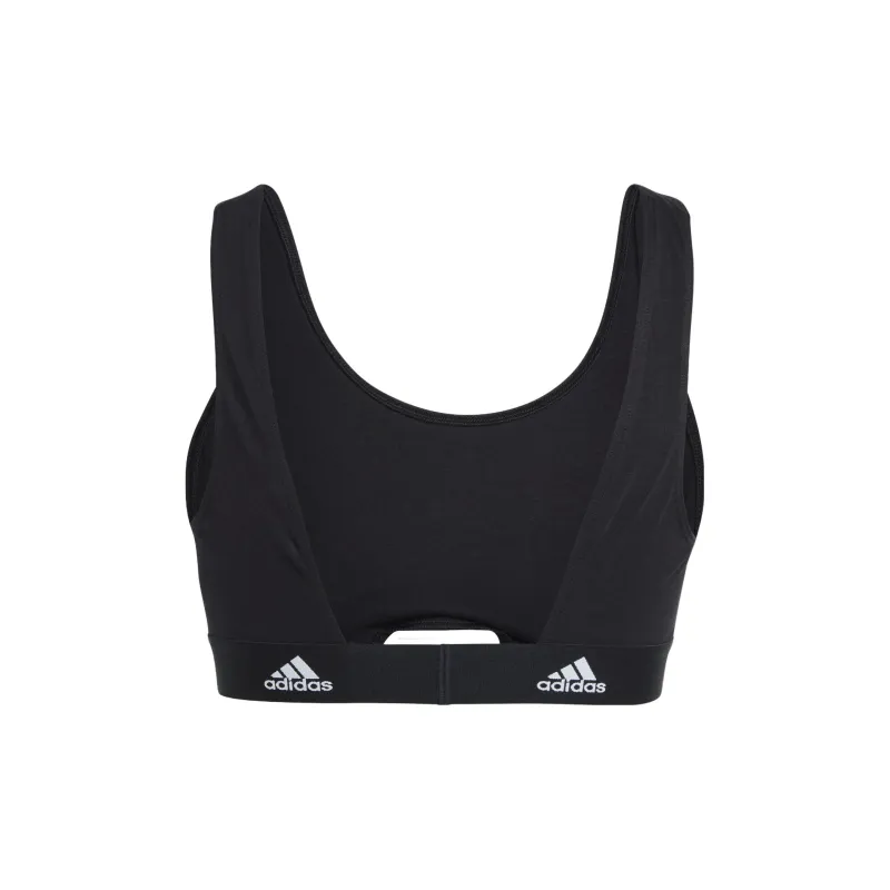 Adidas ACTIVE COMFORT COTTON SCOOP BRALETTE UNDERWEAR Bra Women's Black-1