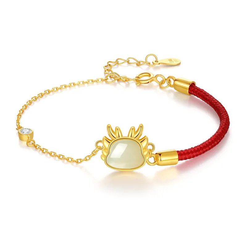 Olampe S999 Fine Silver Hetian Jade Bracelets Women's Pale Greenish-White Jade-0