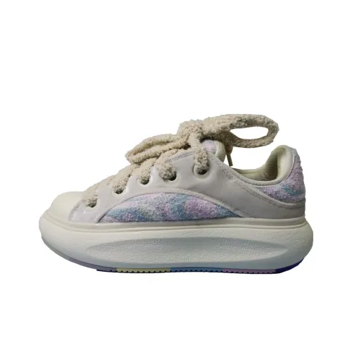 LiNing Yun You C4D Skateboard Shoes Women's Low-Top Beige/Blue Purple