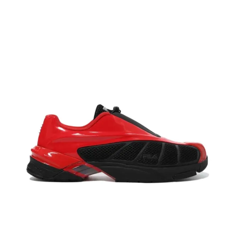 FILA Cushioning Wear Resistant Low Top Training Shoes Unisex Black Red-1