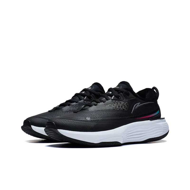 LiNing SOFT WARM Cushioning Breathable Low Top Running Shoes Women's Black-2