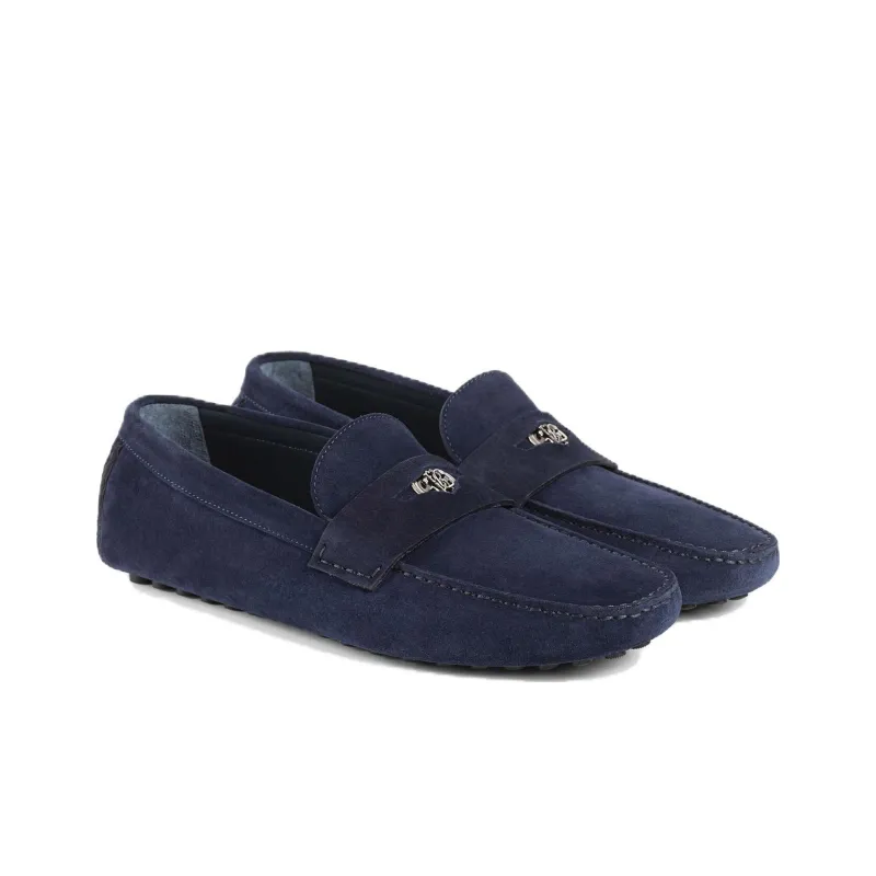 Roberto Cavalli Mirror Snake Suede Loafers-2