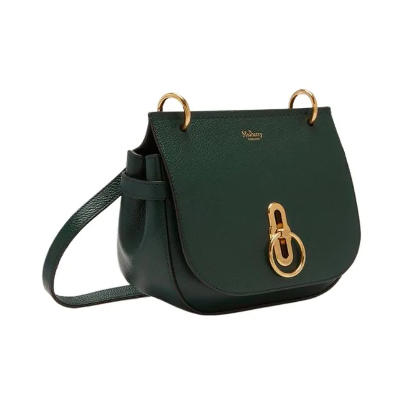 Mulberry Leather Shoulder Bag, Crossbody Bag Women's Green-2