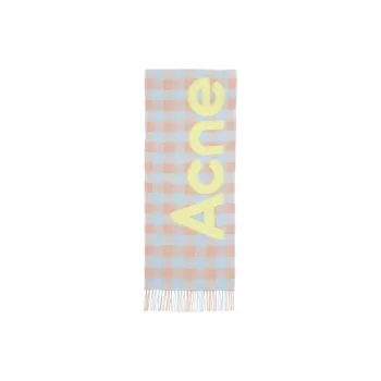 Acne Studios Checkered Logo Detailed Scarf