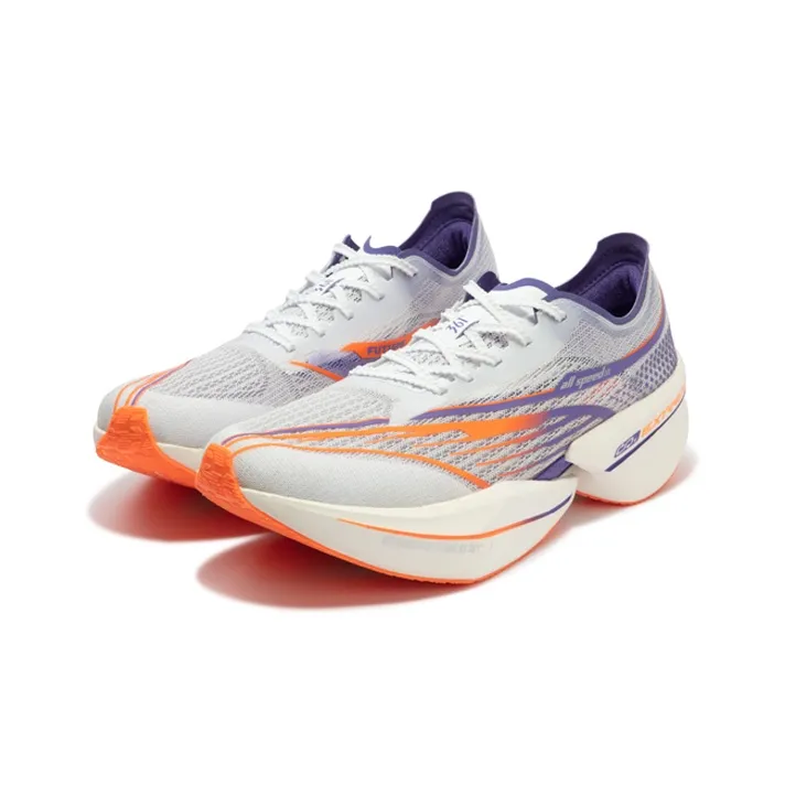 361° Flying Future 1.5 Cushioning Anti Slip And Wear Resistant Rebound Low Top Running Shoes Unisex White Purple-2