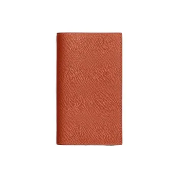 HERMES Epsom Leather Card Holder Women's Orange