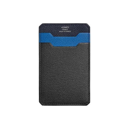 HERMES City 3CC Card Holders Black/Midnight Blue/Zellige Blue