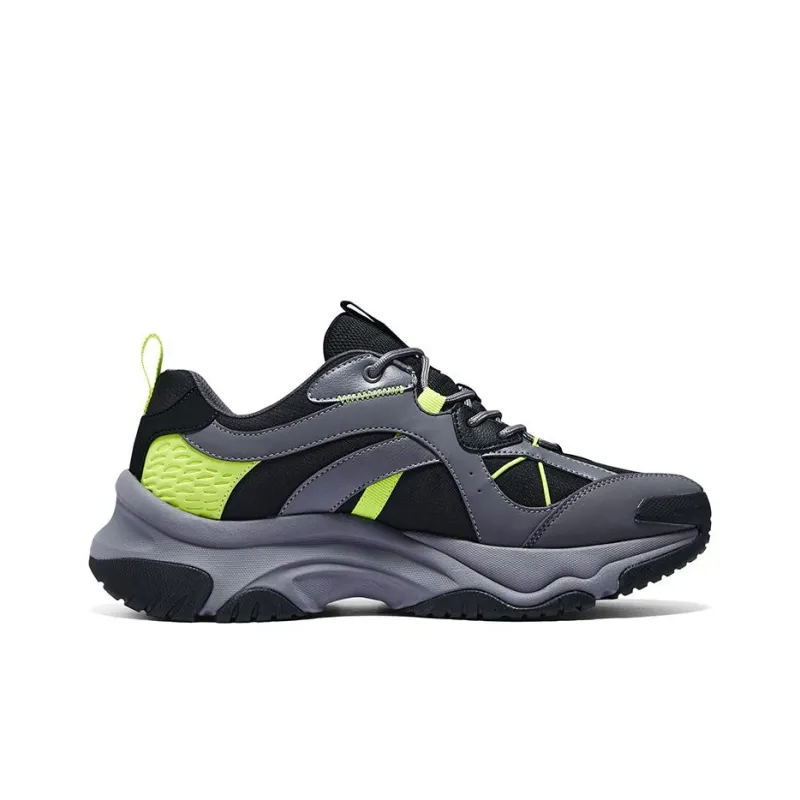 Skechers Street Wear resistant And Lightweight Low Top Running Shoes Men's Gray Black-1