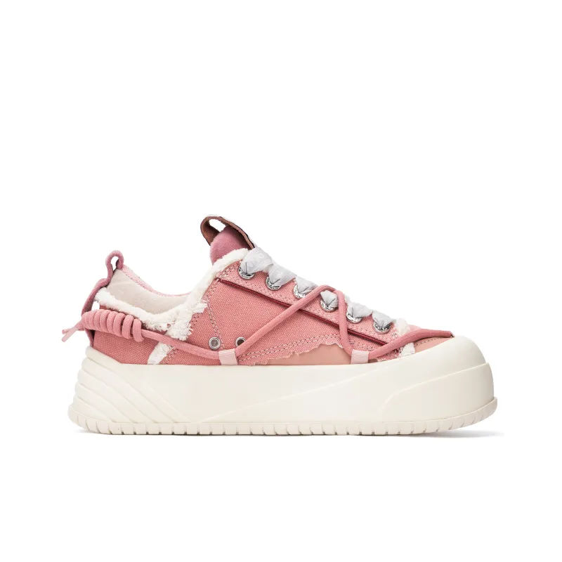 ON MAX Skateboard Shoes Unisex Low Top Pink/White-2