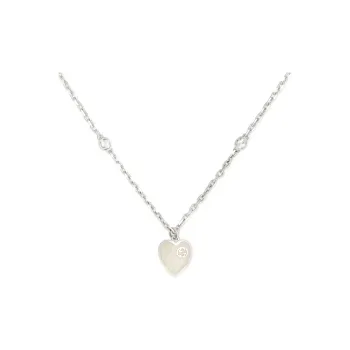 GUCCI Mother Of Pearl Enamel Sterling Silver Necklaces Women's Silver